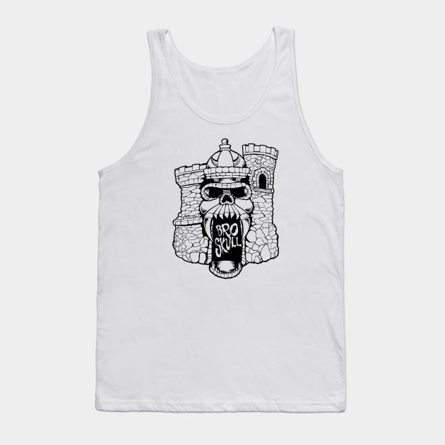 Broskull Logo V.2 Clear Retro Design Tank Top by CastleBroskull